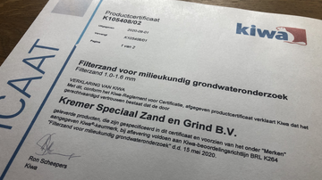 KIWA productcertificaat t.b.v. milieukundig bodemonderzoek!